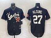 Men's Houston Astros #27 Jose Altuve Black Cactus Jack Cool Base Jersey,baseball caps,new era cap wholesale,wholesale hats